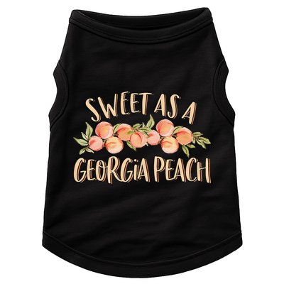 Sweet As A Georgia Peach Cute Funny Southern Georgia Doggie Tank