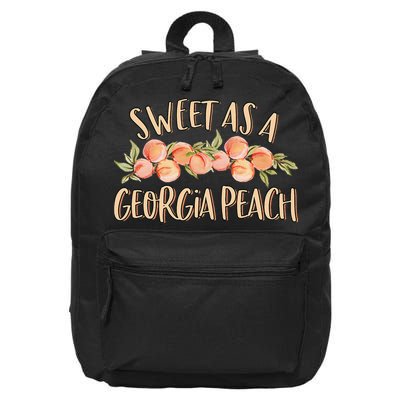 Sweet As A Georgia Peach Cute Funny Southern Georgia 16 in Basic Backpack