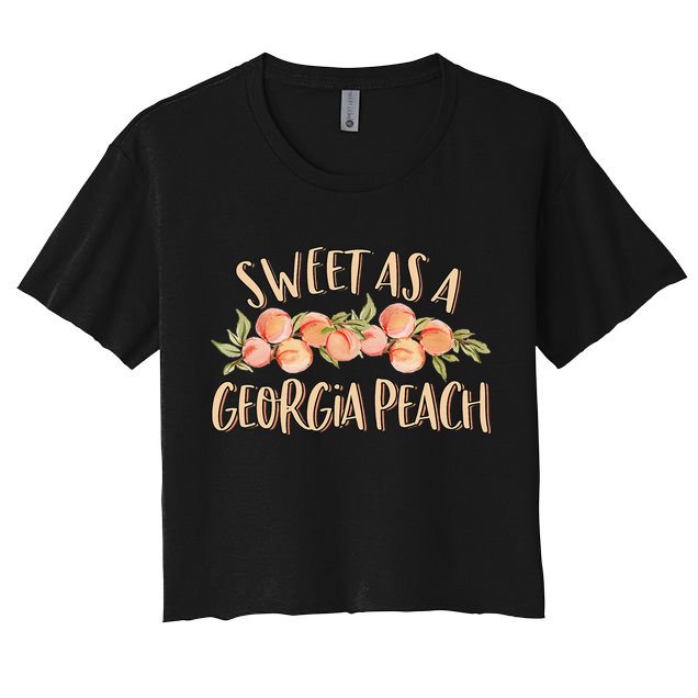 Sweet As A Georgia Peach Cute Funny Southern Georgia Crop Top