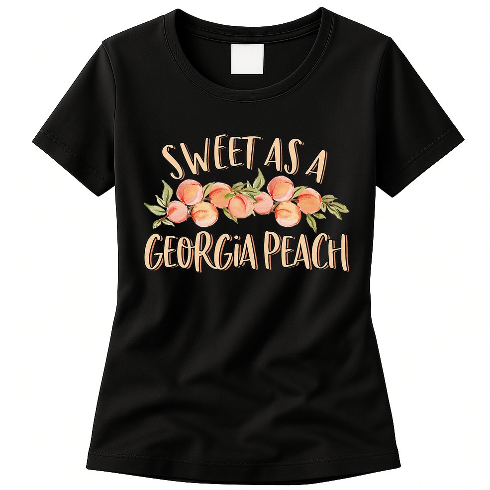 Sweet As A Georgia Peach Cute Funny Southern Georgia Womens T-Shirt