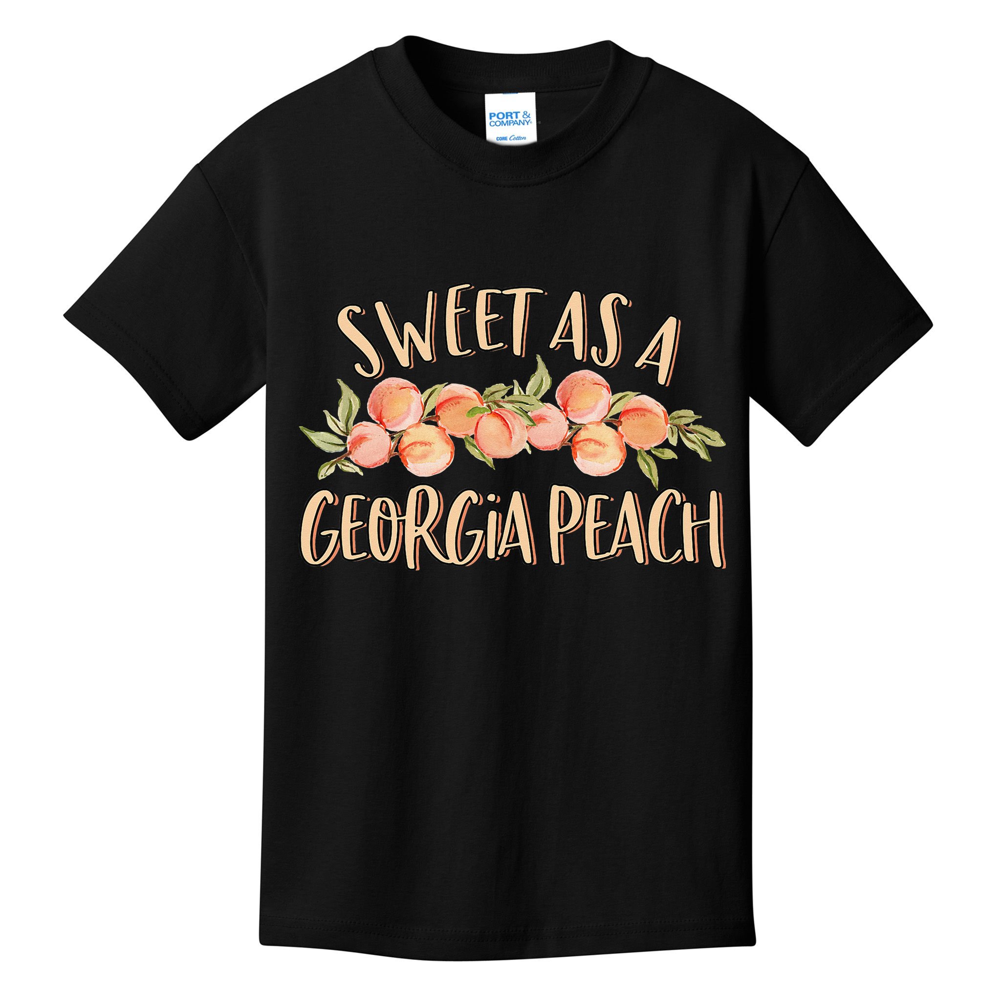 Sweet As A Georgia Peach Cute Funny Southern Georgia Kids T-Shirt