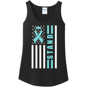 Sexual Assault Awareness Month USA American Flag Stand Ladies Essential Tank