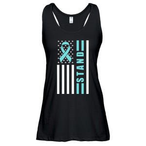 Sexual Assault Awareness Month USA American Flag Stand Ladies Essential Flowy Tank