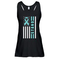 Sexual Assault Awareness Month USA American Flag Stand Ladies Essential Flowy Tank