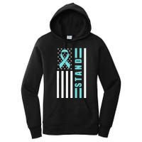 Sexual Assault Awareness Month USA American Flag Stand Women's Pullover Hoodie