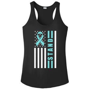 Sexual Assault Awareness Month USA American Flag Stand Ladies PosiCharge Competitor Racerback Tank