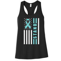 Sexual Assault Awareness Month USA American Flag Stand Women's Racerback Tank