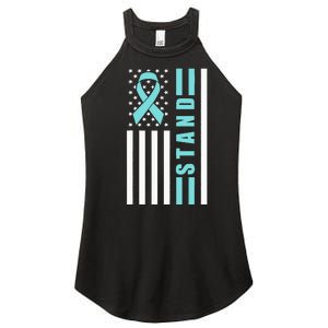 Sexual Assault Awareness Month USA American Flag Stand Women's Perfect Tri Rocker Tank