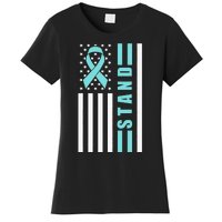 Sexual Assault Awareness Month USA American Flag Stand Women's T-Shirt