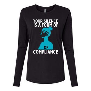 Sexual Abuse Awareness Teal Ribbon Sexual Assault Gift Womens Cotton Relaxed Long Sleeve T-Shirt