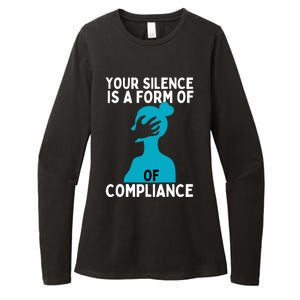 Sexual Abuse Awareness Teal Ribbon Sexual Assault Gift Womens CVC Long Sleeve Shirt