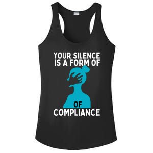 Sexual Abuse Awareness Teal Ribbon Sexual Assault Gift Ladies PosiCharge Competitor Racerback Tank