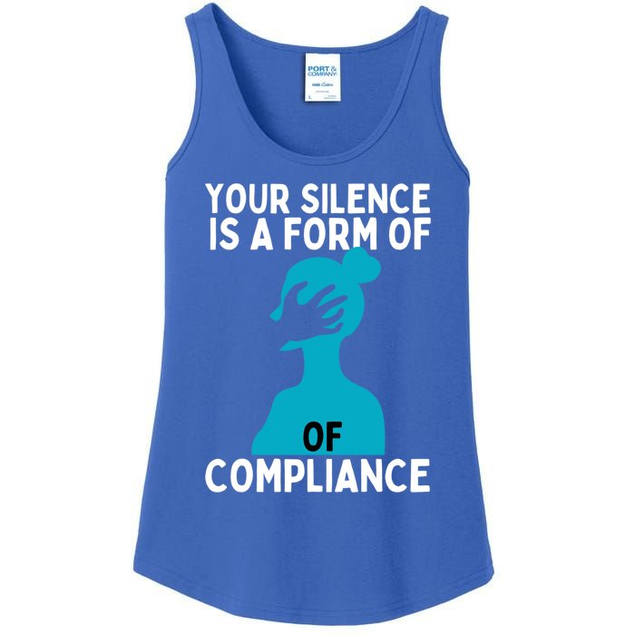 Sexual Abuse Awareness Teal Ribbon Sexual Assault Gift Ladies Essential Tank