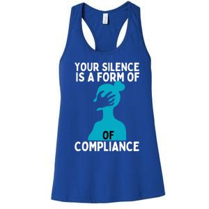 Sexual Abuse Awareness Teal Ribbon Sexual Assault Gift Women's Racerback Tank