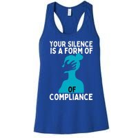 Sexual Abuse Awareness Teal Ribbon Sexual Assault Gift Women's Racerback Tank