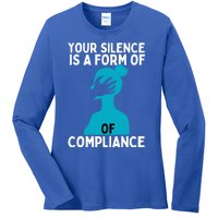 Sexual Abuse Awareness Teal Ribbon Sexual Assault Gift Ladies Long Sleeve Shirt