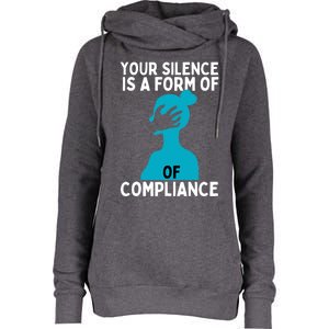 Sexual Abuse Awareness Teal Ribbon Sexual Assault Gift Womens Funnel Neck Pullover Hood