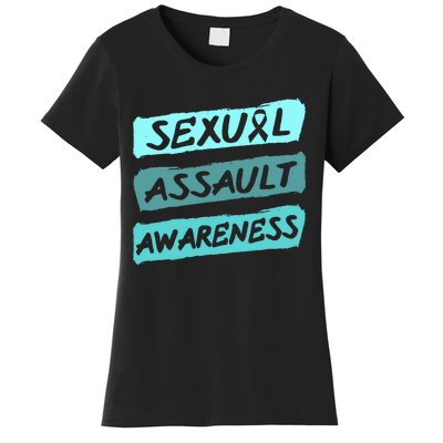 Sexual Assault Awareness Teal Ribbon Women's T-Shirt