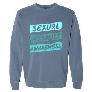 Sexual Assault Awareness Teal Ribbon Garment-Dyed Sweatshirt