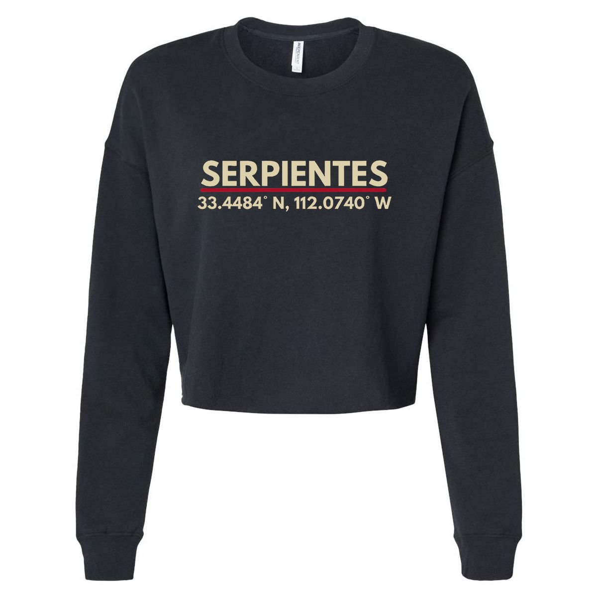 Serpientes Arizona Az Fans Latitude & Longitude Cropped Pullover Crew