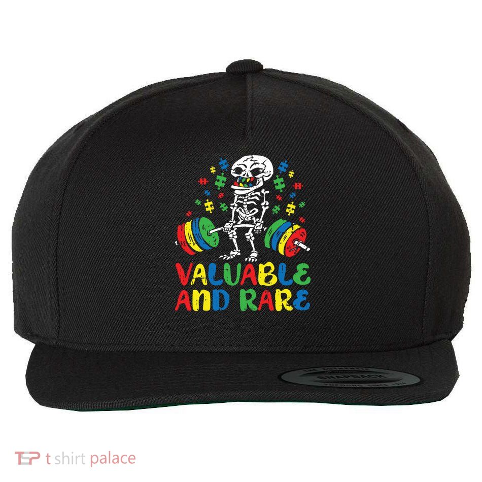 skeleton autism awareness puzzle piece autistic warrior gift Wool Snapback Cap