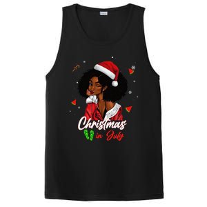 Santa African American Christmas in July Black Queen PosiCharge Competitor Tank