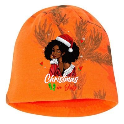 Santa African American Christmas in July Black Queen Kati - Camo Knit Beanie