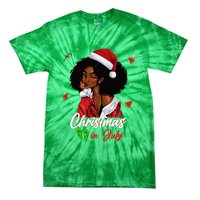 Santa African American Christmas in July Black Queen Tie-Dye T-Shirt