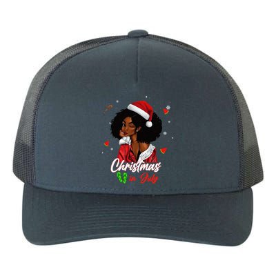 Santa African American Christmas in July Black Queen Yupoong Adult 5-Panel Trucker Hat