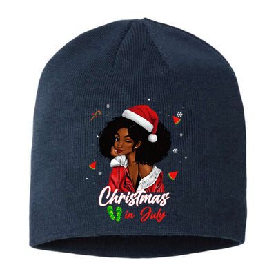 Santa African American Christmas in July Black Queen Sustainable Beanie