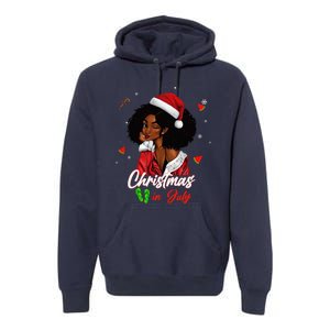 Santa African American Christmas in July Black Queen Premium Hoodie