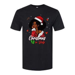 Santa African American Christmas in July Black Queen Softstyle CVC T-Shirt