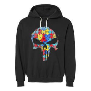 Skull Autism Awareness Tee Mom Dad Autism  Garment-Dyed Fleece Hoodie