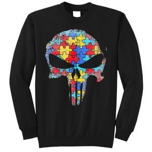 Skull Autism Awareness Tee Mom Dad Autism  Sweatshirt