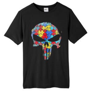 Skull Autism Awareness Tee Mom Dad Autism  Tall Fusion ChromaSoft Performance T-Shirt