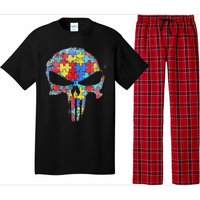 Skull Autism Awareness Tee Mom Dad Autism  Pajama Set