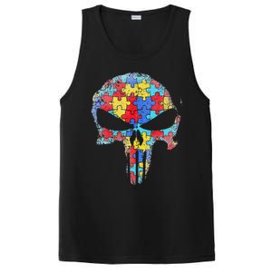 Skull Autism Awareness Tee Mom Dad Autism  PosiCharge Competitor Tank