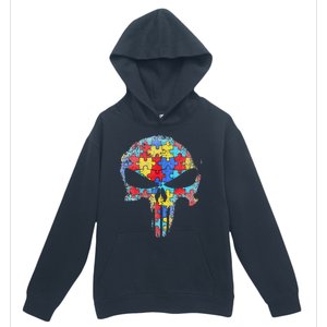 Skull Autism Awareness Tee Mom Dad Autism  Urban Pullover Hoodie