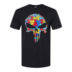 Skull Autism Awareness Tee Mom Dad Autism  Softstyle CVC T-Shirt