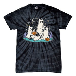 Spooky and Adorable Black Cat Halloween Costumes Tie-Dye T-Shirt