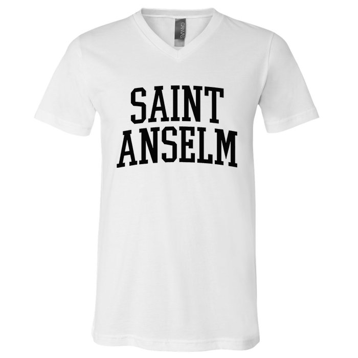 Saint Anselm Athletic Arch College University Alumni V-Neck T-Shirt