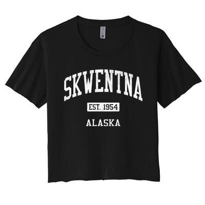 Skwentna Alaska Ak Js04 Vintage Athletic Sports Women's Crop Top Tee