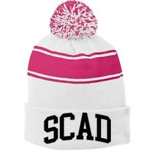 SCAD Athletic Arch College University @ Alumni Stripe Pom Pom Beanie