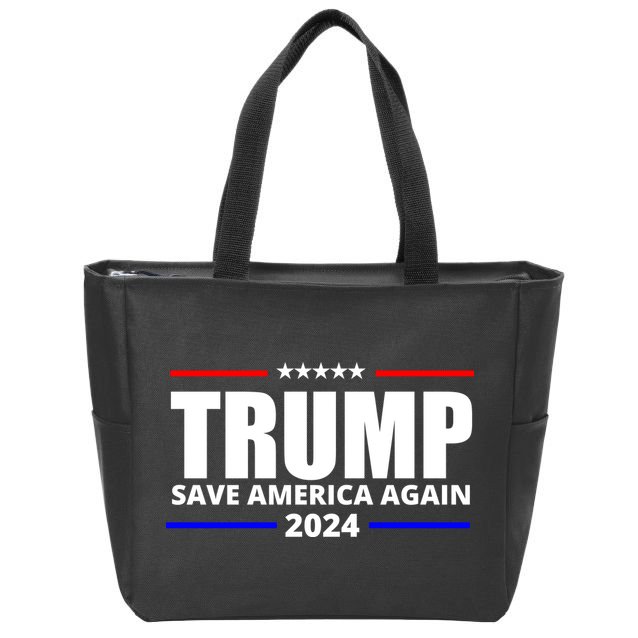 Save America Again Trump 2024 Political Zip Tote Bag