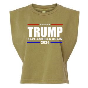 Save America Again Trump 2024 Political Garment-Dyed Women's Muscle Tee