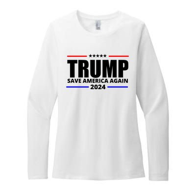 Save America Again Trump 2024 Political Womens CVC Long Sleeve Shirt