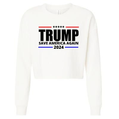 Save America Again Trump 2024 Political Cropped Pullover Crew
