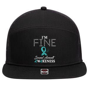 Sexual Assault Awareness Im Fine Cute Gift 7 Panel Mesh Trucker Snapback Hat