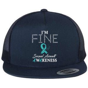 Sexual Assault Awareness Im Fine Cute Gift Flat Bill Trucker Hat