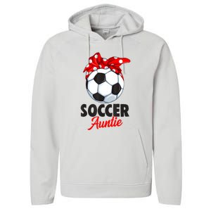 Soccer Auntie Aunt Women Performance Fleece Hoodie